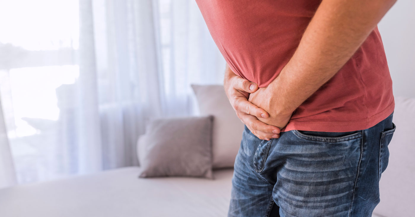 Man with prostate pain.