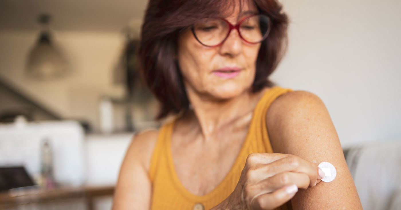 Woman using hormone therapy.